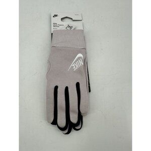 NIP Nike Women’s Club Fleece Gloves Beige/Black Touchscreen Compatible Medium
